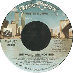 Walter Murphy The Music Will Not End Vinyl 7" USED