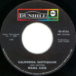 Cass Elliot California Earthquake / Talkin' To Your Toothbrush USED VINYL 7INCH 45 RPM SINGLE