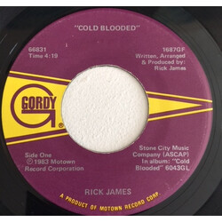 Rick James Cold Blooded USED VINYL 7INCH 45 RPM SINGLE