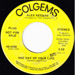 Alex Keenan One Day Of Your Life / The Power Of Your Mind USED VINYL 7INCH 45 RPM PROMO