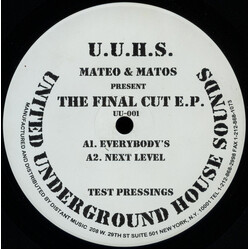 Mateo & Matos The Final Cut E.P. USED VINYL 12INCH TEST PRESSING 33 S RPM