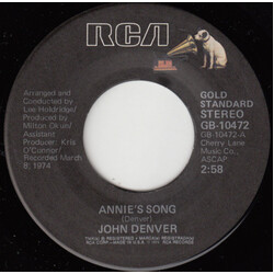 John Denver Annie's Song USED VINYL 7INCH 45 RPM SINGLE REISSUE STYRENE STEREO