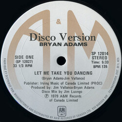 Bryan Adams Let Me Take You Dancing USED VINYL 12INCH 33 S RPM