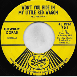 Cowboy Copas Won't You Ride In My Little Red Wagon USED VINYL 7INCH 45 RPM SINGLE