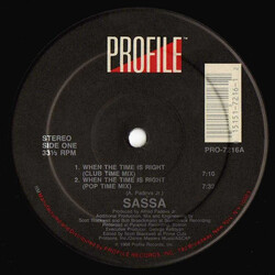 Sassa When The Time Is Right VINYL 12" USED