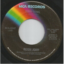 Elton John Your Song / Take Me To The Pilot USED VINYL 7INCH 45 RPM SINGLE REISSUE