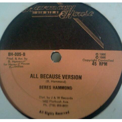 Beres Hammond All Because I'm Lonely Vinyl 12" USED