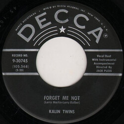 Kalin Twins Forget Me Not USED VINYL 7INCH 45 RPM SINGLE