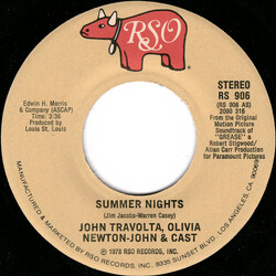John Travolta / Olivia Newton-John / "Grease" Cast / Louis St. Louis Summer Nights / Rock 'N' Roll Party Queen USED VINYL 7INCH 45 RPM SINGLE STEREO