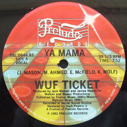 Wuf Ticket Ya Mama USED VINYL 12INCH 33 S RPM