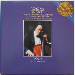 Yo-Yo Ma / Johann Sebastian Bach The Unaccompanied Cello Suites Vol. 3 Suites Nos. 5 & 6 Vinyl LP USED