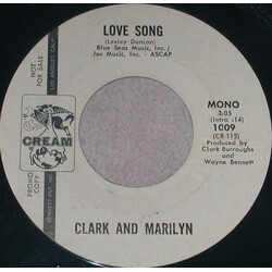Clark Burroughs / Marilyn Burroughs Love Song USED VINYL 7INCH 45 RPM SINGLE PROMO STEREO MONO