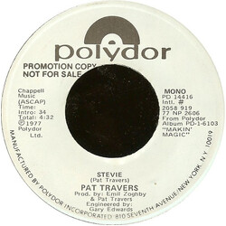Pat Travers Stevie Vinyl 7" USED