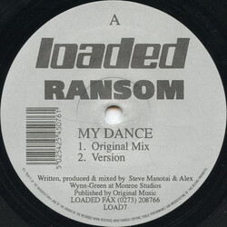 Ransom My Dance USED VINYL 12INCH 33 S RPM