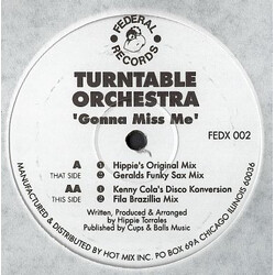 Turntable Orchestra Gonna Miss Me USED VINYL 12INCH