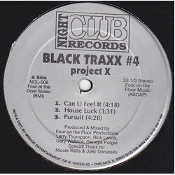 Black Traxx Black Traxx #4 Project X USED VINYL 12INCH 33 S RPM STEREO