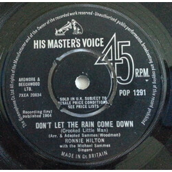 Ronnie Hilton Don't Let The Rain Come Down USED VINYL 7INCH 45 RPM