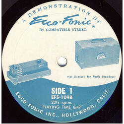 Unknown Artist A Demonstration Of Ecco-Fonic USED VINYL 7INCH 33 S RPM STEREO