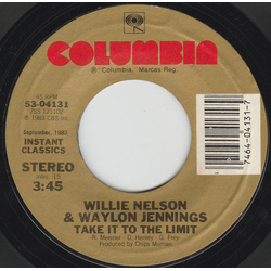 Waylon Jennings & Willie Nelson Take It To The Limit Vinyl 7" USED
