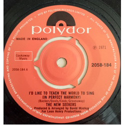 The New Seekers I'd Like To Teach The World To Sing (In Perfect Harmony) Vinyl 7" USED