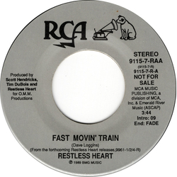 Restless Heart Fast Movin' Train Vinyl 7" USED