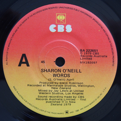 Sharon O'Neill Words Vinyl 7" USED