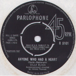Cilla Black Anyone Who Had A Heart VINYL 7" USED