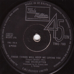 The Velvelettes These Things Will Keep Me Loving You USED VINYL 7INCH SINGLE 45 RPM REISSUE