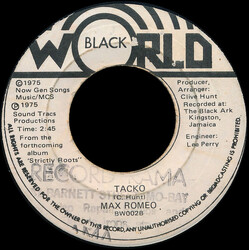 Max Romeo Tacko USED VINYL 7INCH 45 RPM