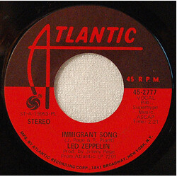 Led Zeppelin Immigrant Song / Hey, Hey, What Can I Do USED VINYL 7INCH 45 RPM SINGLE STEREO