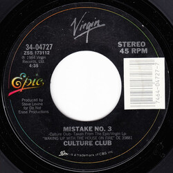 Culture Club Mistake No. 3 Vinyl 7" USED