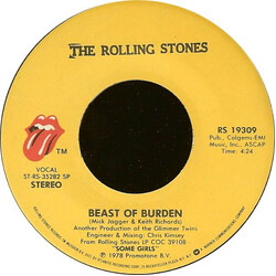 The Rolling Stones Beast Of Burden USED VINYL 7INCH 45 RPM STEREO