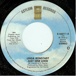 Linda Ronstadt Just One Look / Love Me Tender USED VINYL 7INCH 45 RPM