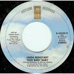 Linda Ronstadt Ooh Baby Baby / Blowing Away USED VINYL 7INCH 45 RPM