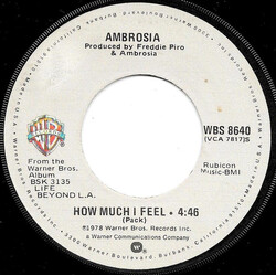 Ambrosia (2) How Much I Feel USED VINYL 7INCH 45 RPM SINGLE
