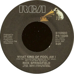 Rick Springfield What Kind Of Fool Am I Vinyl 7" USED