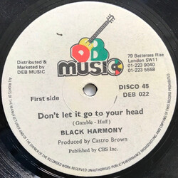 Black Harmony Don't Let It Go To Your Head USED VINYL 12INCH 45 RPM