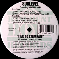 Sublevel / Donnell Rush Time To Celebrate VINYL 12" USED