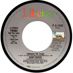Kenny Rogers Through The Years USED VINYL 7INCH 45 RPM PROMO STEREO