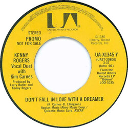 Kenny Rogers / Kim Carnes Don't Fall In Love With A Dreamer USED VINYL 7INCH 45 RPM SINGLE PROMO