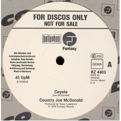 Country Joe McDonald Coyote / Bring Back The Sixties Man USED VINYL 12INCH 45 RPM PROMO