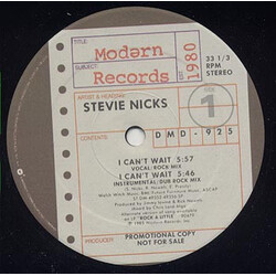 Stevie Nicks I Can't Wait USED VINYL 12INCH 33 S RPM PROMO