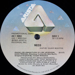 Meco Monardo Ewok Celebration USED VINYL 12INCH 33 S RPM PROMO