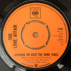 The Love Affair Bringing On Back The Good Times USED VINYL 7INCH 45 RPM SINGLE