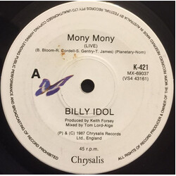 Billy Idol Mony Mony (Live) USED VINYL 7INCH 45 RPM SINGLE