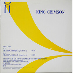 King Crimson Sleepless USED VINYL 12INCH SINGLE PROMO 33 S RPM