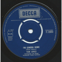 Tom Jones I'm Coming Home USED VINYL 7INCH SINGLE