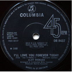 Cliff Richard I'll Love You Forever Today USED VINYL 7INCH 45 RPM