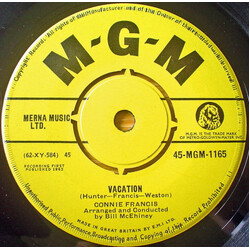 Connie Francis Vacation USED VINYL 7INCH 45 RPM SINGLE