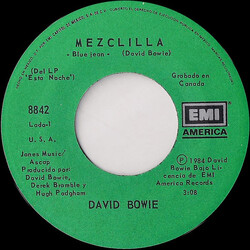 David Bowie Mezclilla = Blue Jean USED VINYL 7INCH 45 RPM SINGLE